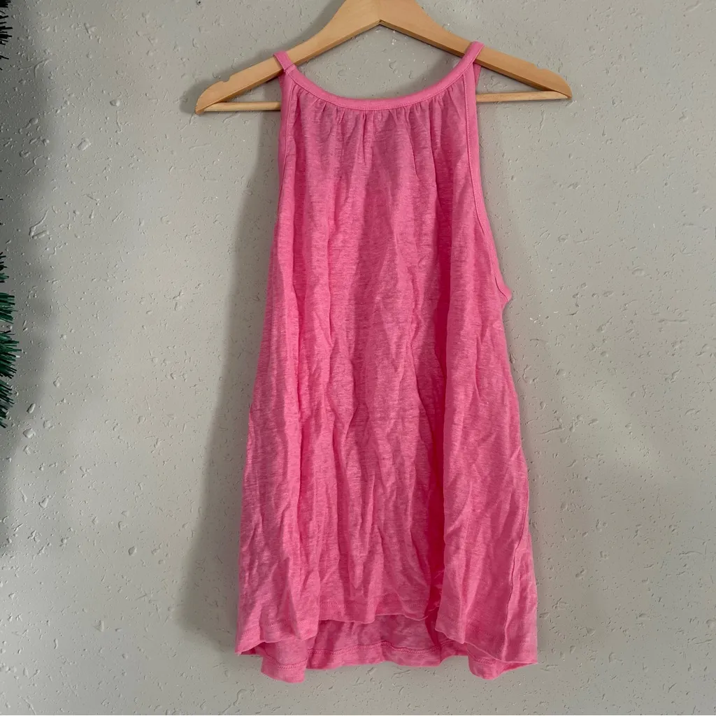 H by Halston Vibrant Pink Tank Top NWT Linen Summer Spring Pastel XL - Image 4