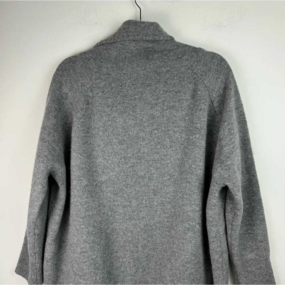 Ellen Tracy 100% Wool Cowl Neck Zip Sweater Jacket Sz XL Grey - Image 11