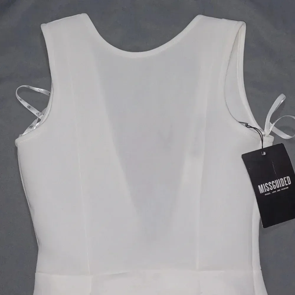 Misguided white sleeveless open back dress NWT - Image 2