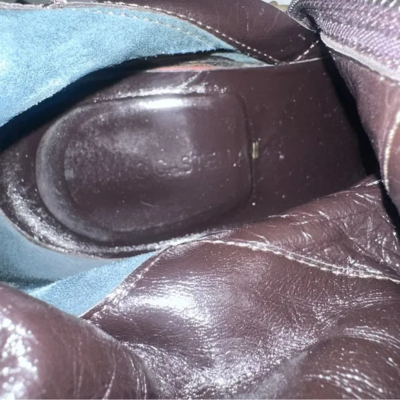 Flavio Castellani suede Leather Y2K brown tall pointy Boots size‎ 38 Size 7 - Image 9