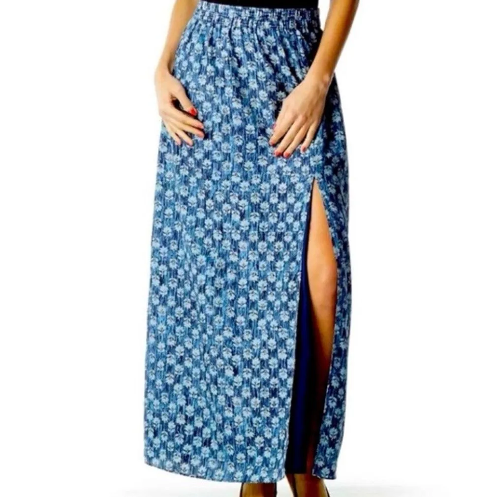 Michael Michael Kors red printed slit front midi skirt M - Image 4