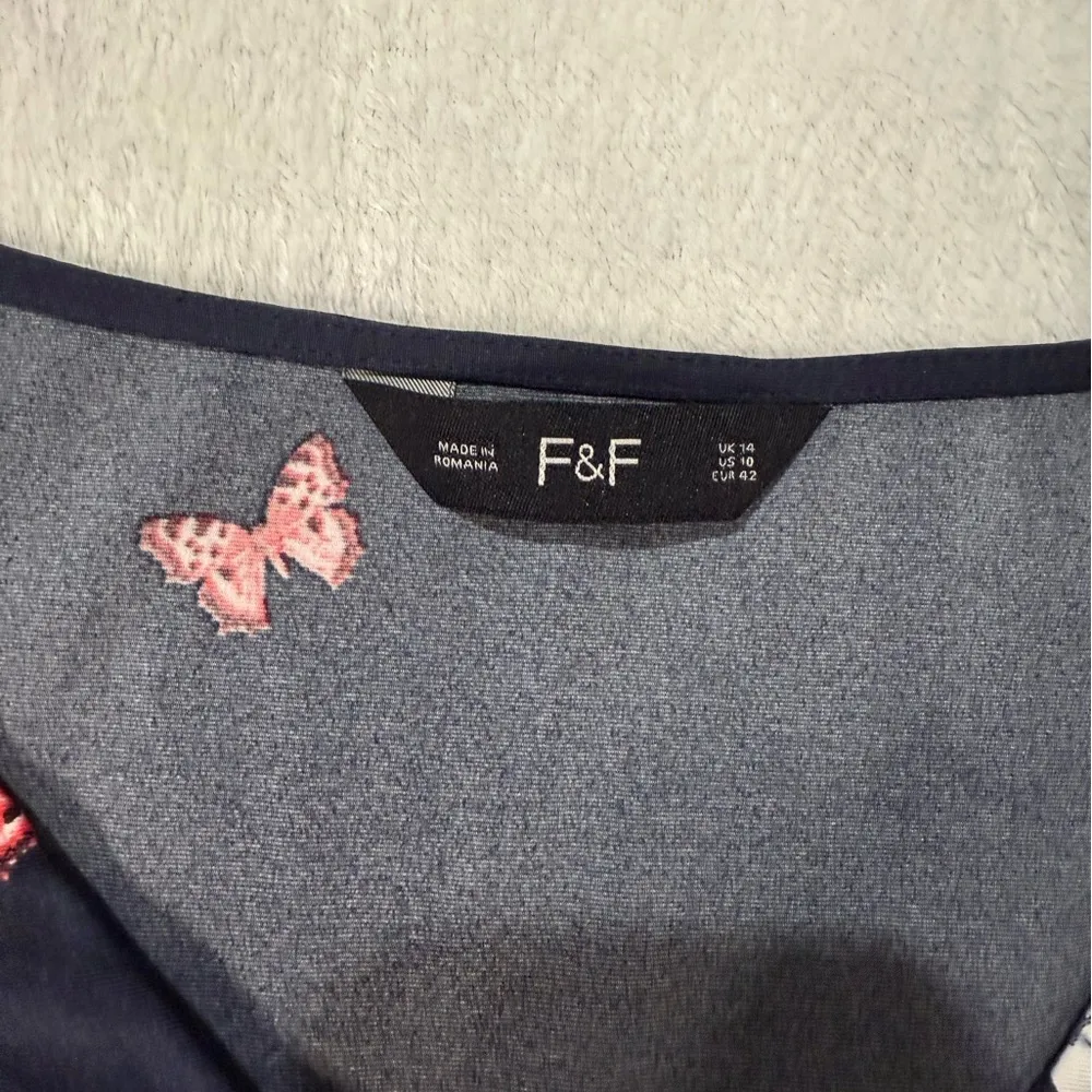 F&F Floral Mini Dress - Navy and Pink - Image 5