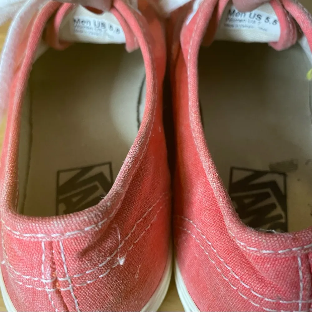 Vans Womens size 7 Men size 5.5 Era Classic Lace-Up Pink/Coral Skateboard Shoes - Image 8