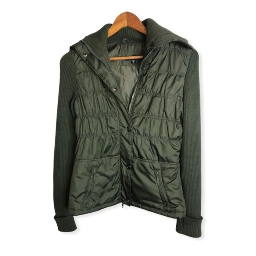Jou Jou Olive Green Full Zip Puffer Quilted Jacket - Image 78