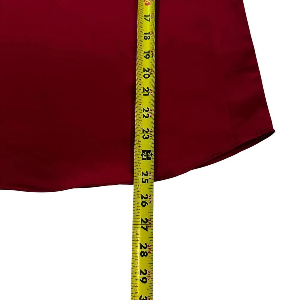 Fifty Street Red Satin Blouse Women Top Size Large NWT | 26-7 - Image 7