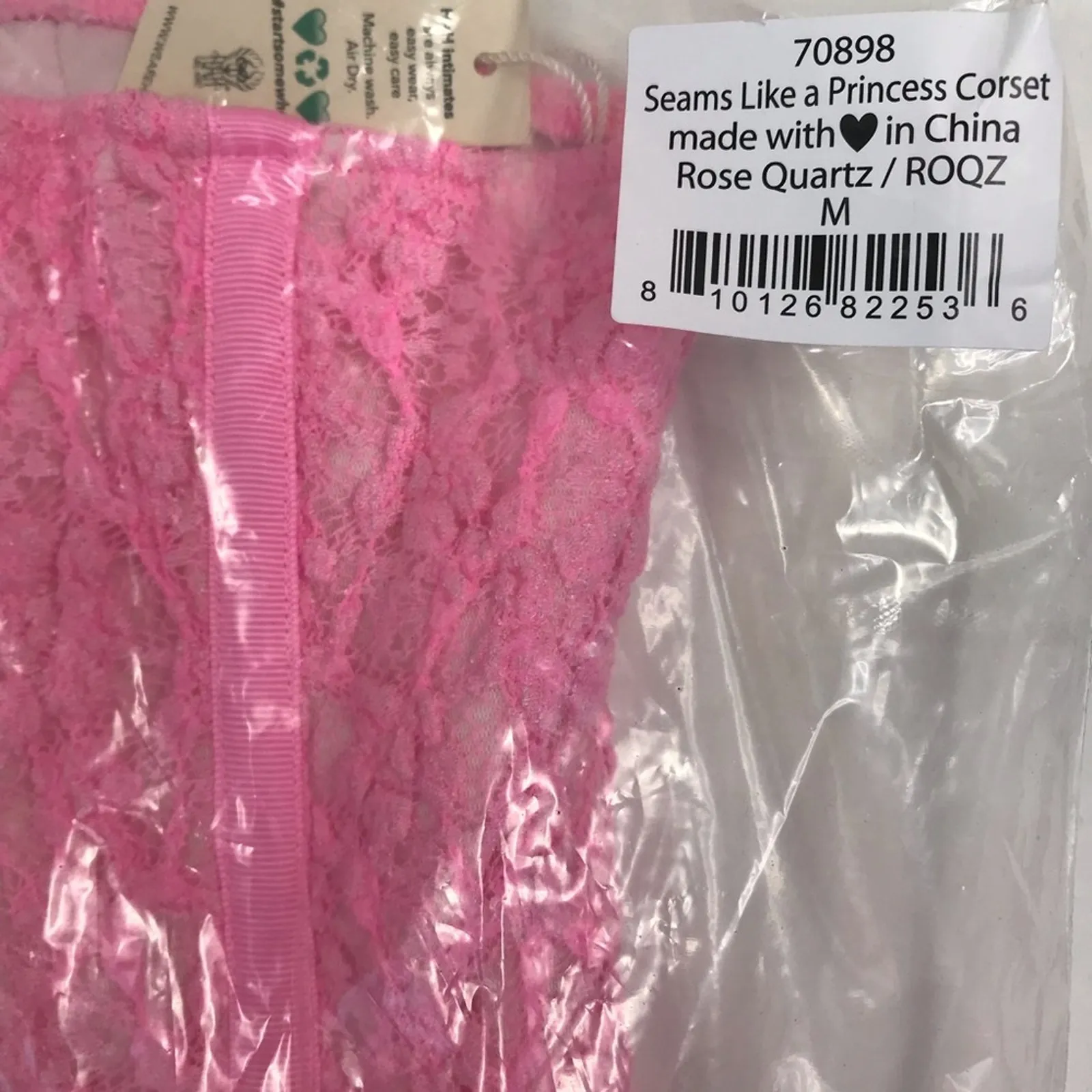 HAH x FREE PEOPLE Lace Corset Top Women M Rose Fairy Regencycore Boho Barbie NWT Pink Size M - Image 15