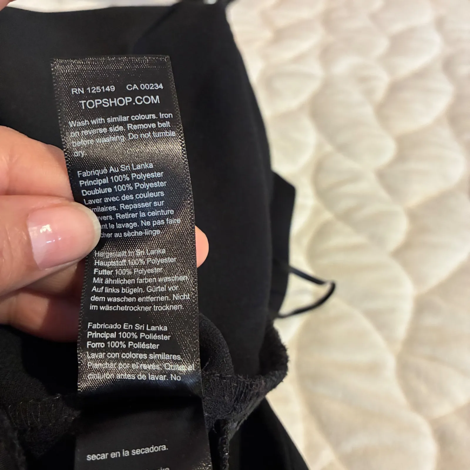 Topshop Black Belted Trousers High Waist Career Pants Size‎ US 10/26 - Image 5