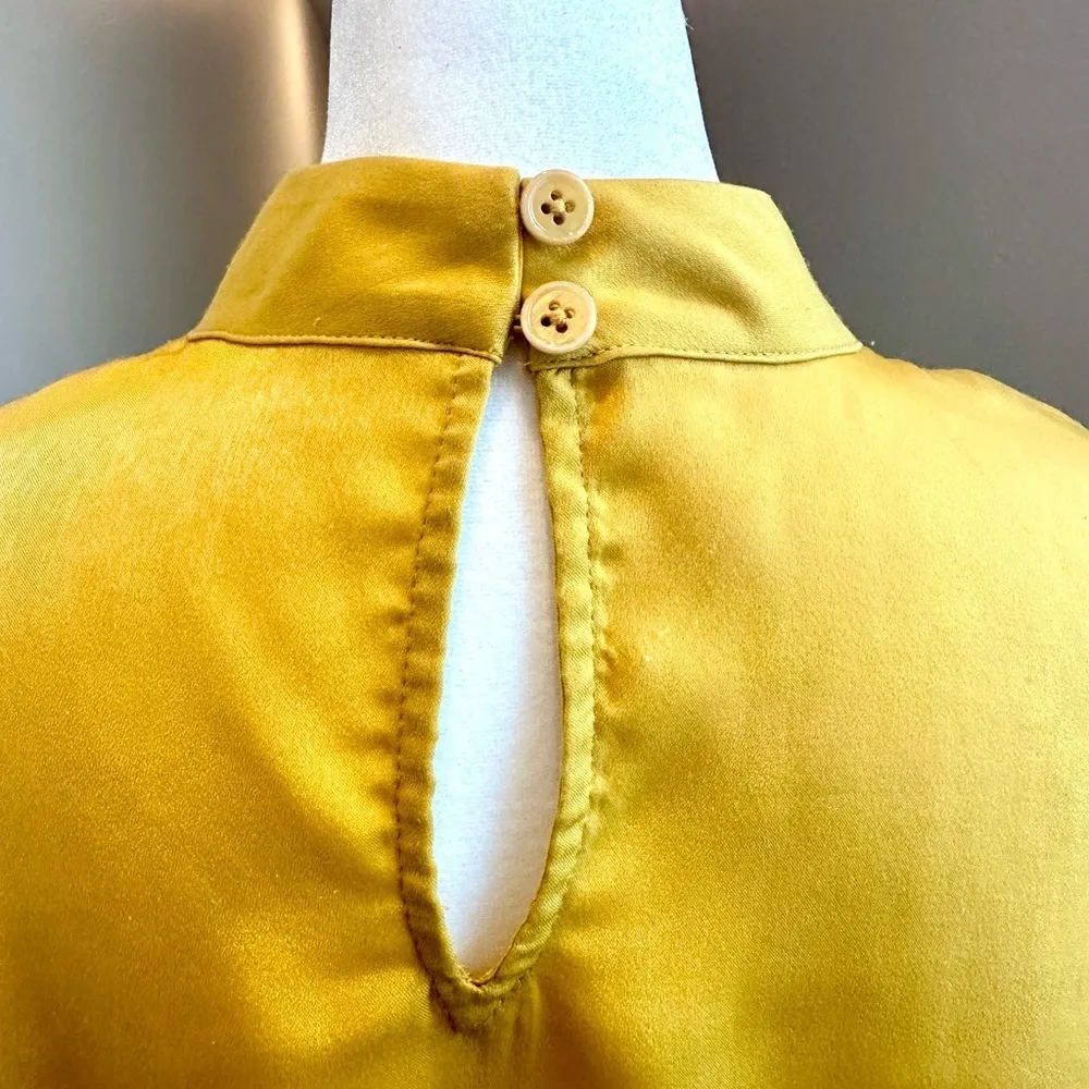 Tularosa Revolve I’m Yours Golden Yellow Peplum Long Sleeve Top Size Medium - Image 6