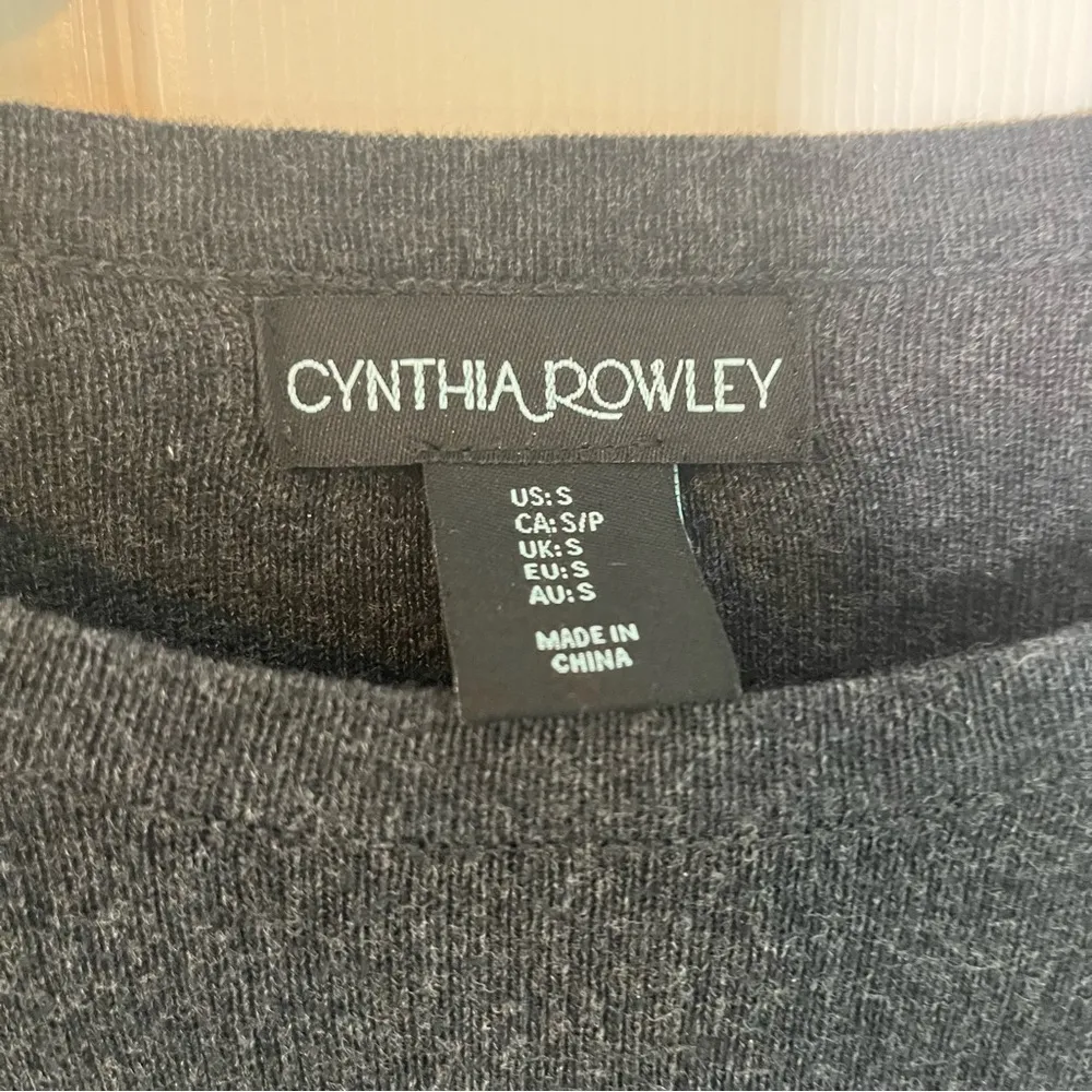 Cynthia Rowley Knit Sweater Dress Size Small Gray Black Plaid Stretch Christmas - Image 2
