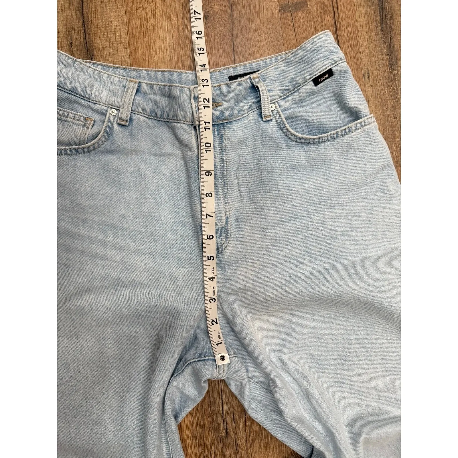 Mavi Paloma High Rise Wide Leg Jeans Light Wash 100% Cotton Size 27 - Image 9