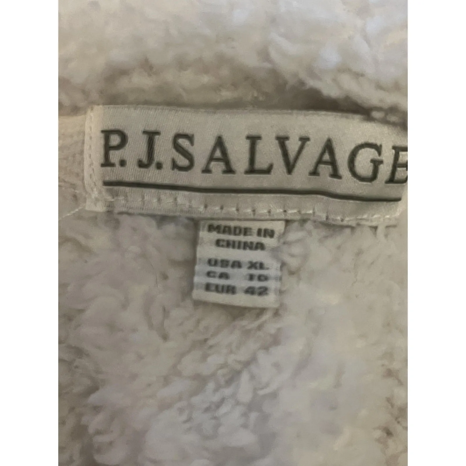 PJ Salvage Coat Womens XL White Faux Fur Sherpa Fleece Button Front Long Cozy - Image 7