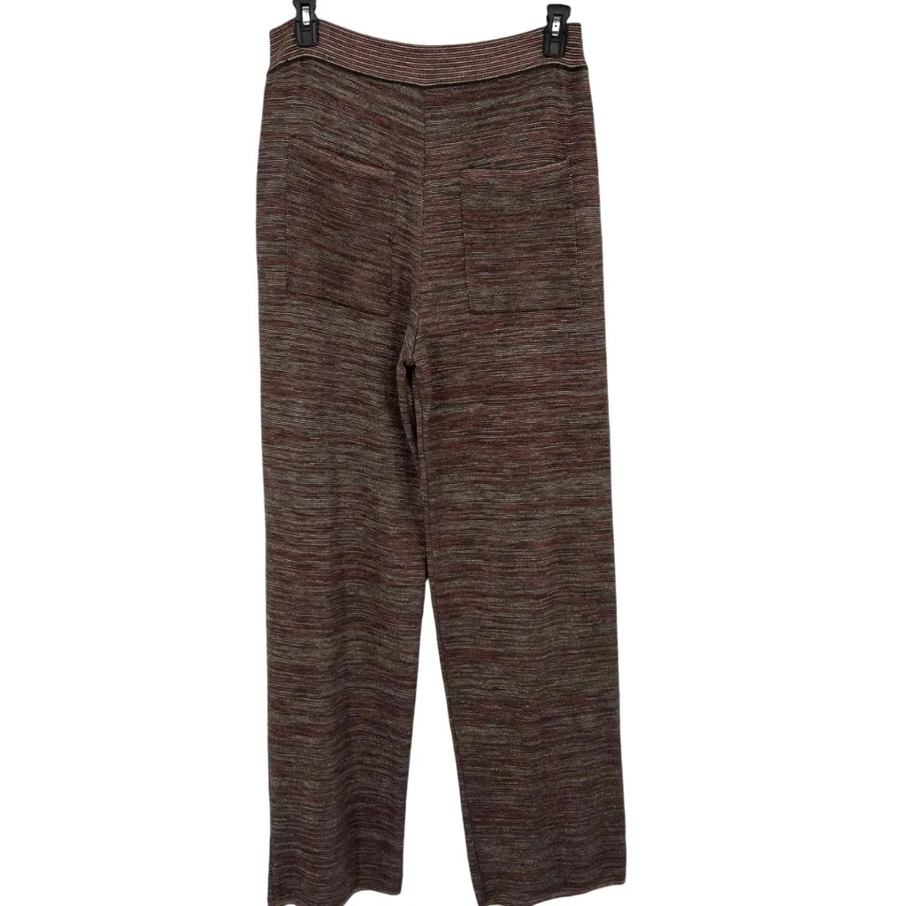 Bianca Saunders Glitz Metallic Striped Knit Pull On Pants Size Medium NWOT Purple - Image 5