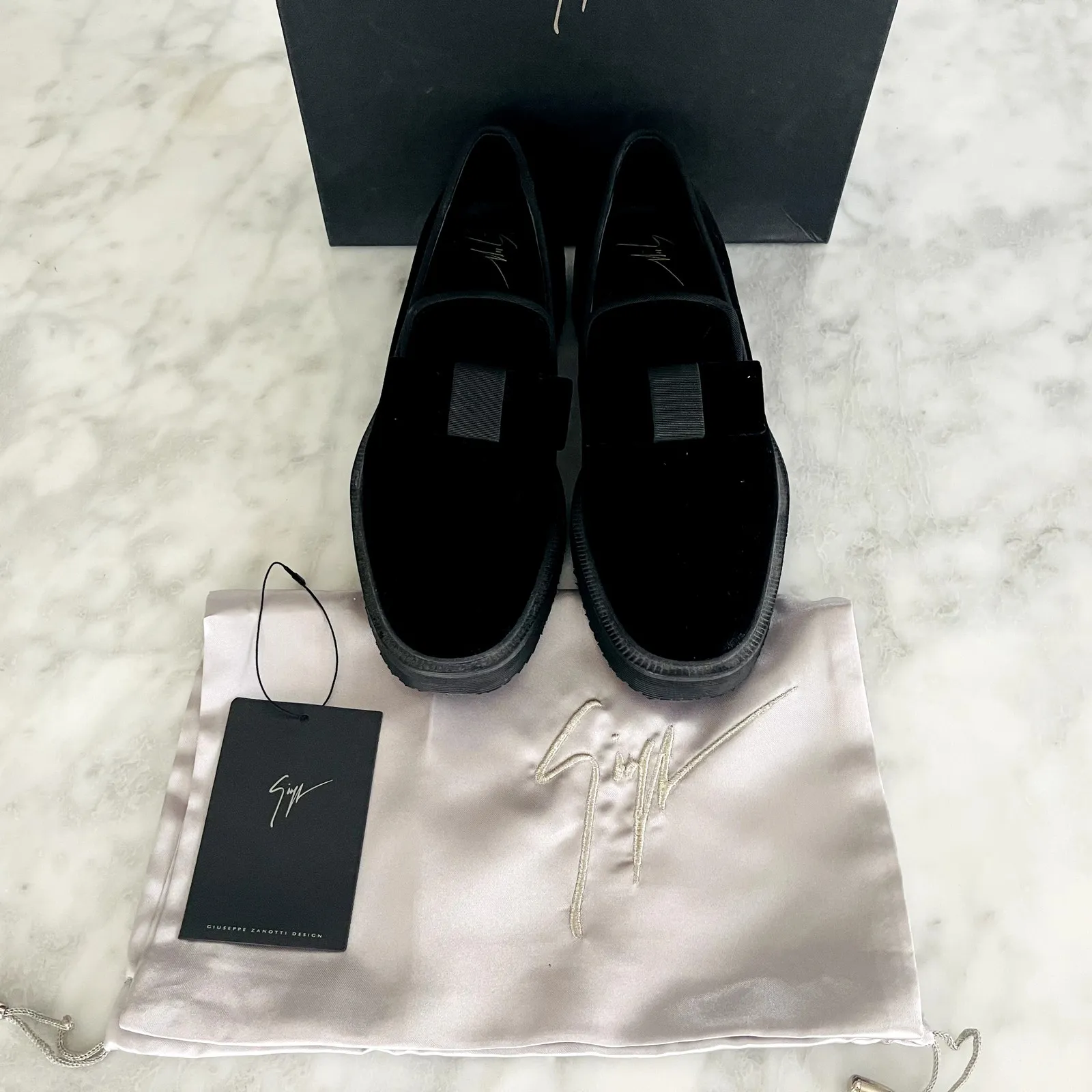 Giuseppe Zanotti Loafer Black Velvet Hilary Veronica 39.5 NEW Holiday Fall Luxe - Image 9