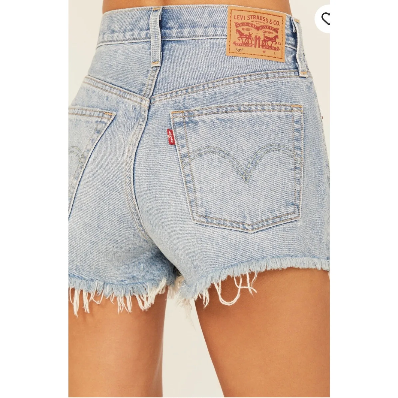 Levi's  501‎ Light Wash Micro Vibes Shorts Size 29 - Image 4