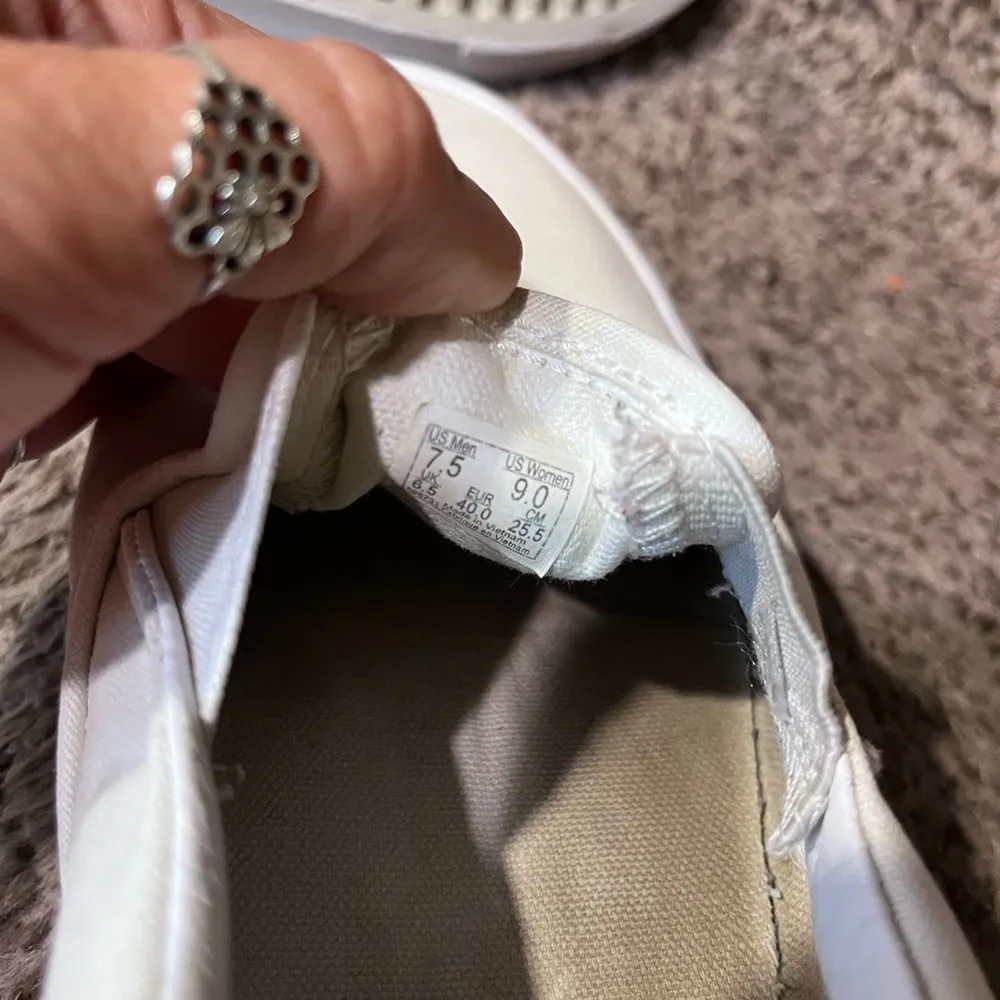 Vans White Slip-On Canvas Sneakers - Image 6