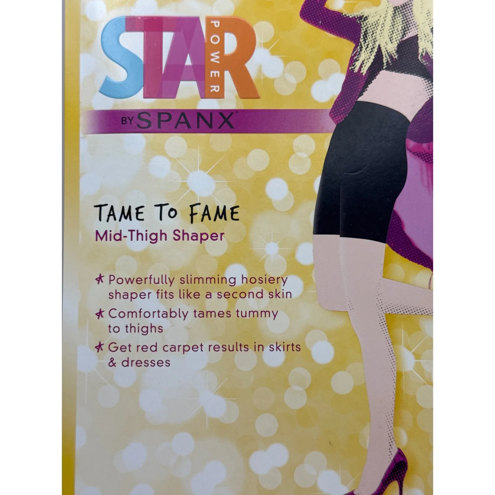 Star Power By Spanx Tame To Fame Mid-Thigh Shaper Hosiery Natural‎ Glam A NIB - Image 2