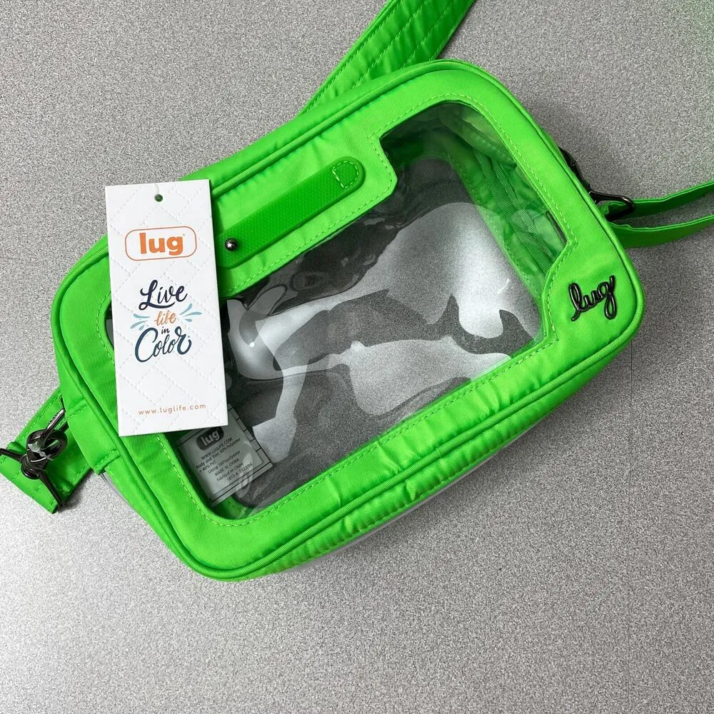 Lug Carriage Stadium Bag Lime Green See Thru Crossbody Adjustable Strap NWT - Image 5