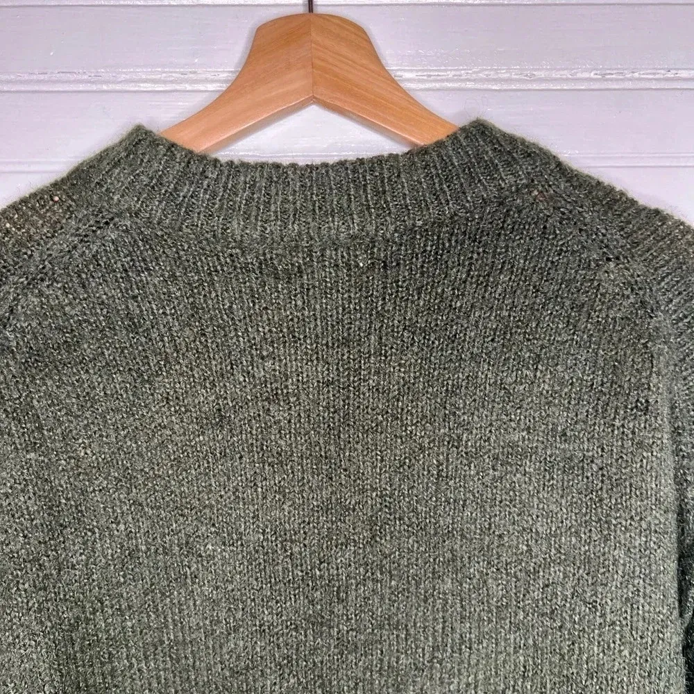Topshop Women's Green Chunky Knit Mock Neck Oversized Sweater XS US 0-2 - Image 8