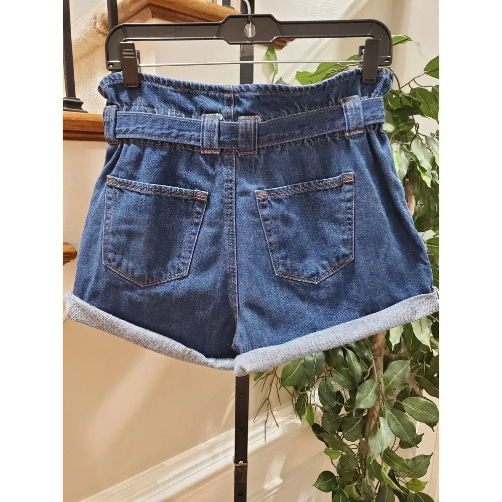 Wax Jean Women's Blue Denim 100% Cotton Casual Push Up Jeans Short Size Small - Image 5