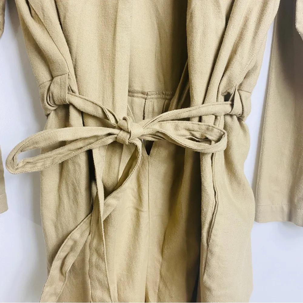 Black Crane 100% cotton jumpsuit in mocha Tan Size L - Image 7