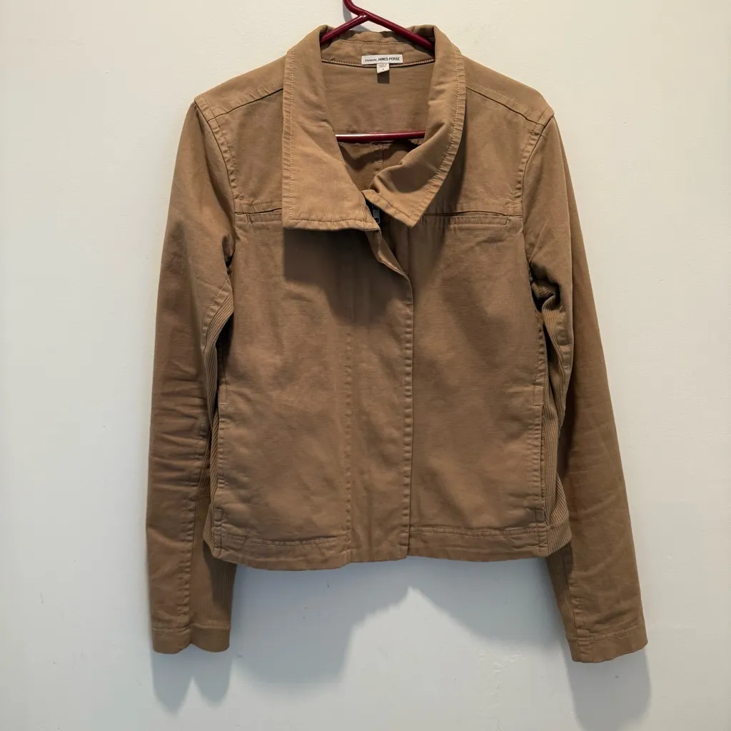 James Perse khaki canvas zip front jacket size 4 - Image 2
