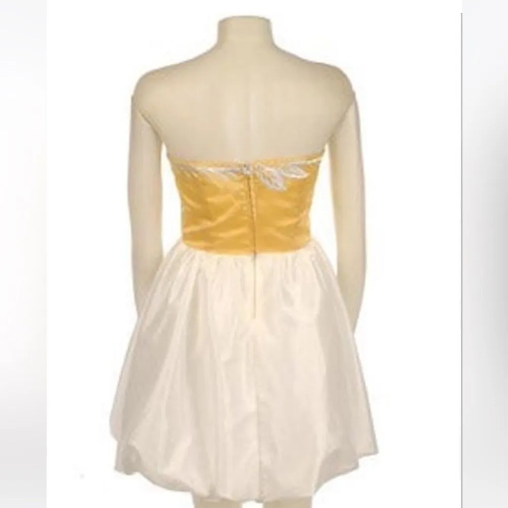 Betsey Johnson Evening Yellow & With Breaded with Embroidery Formal Dress D41 - Image 2