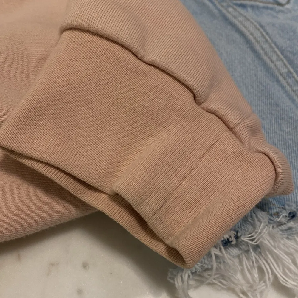 AllSaints anders crop Jean jacket with sweatshirt sleeves - Image 5