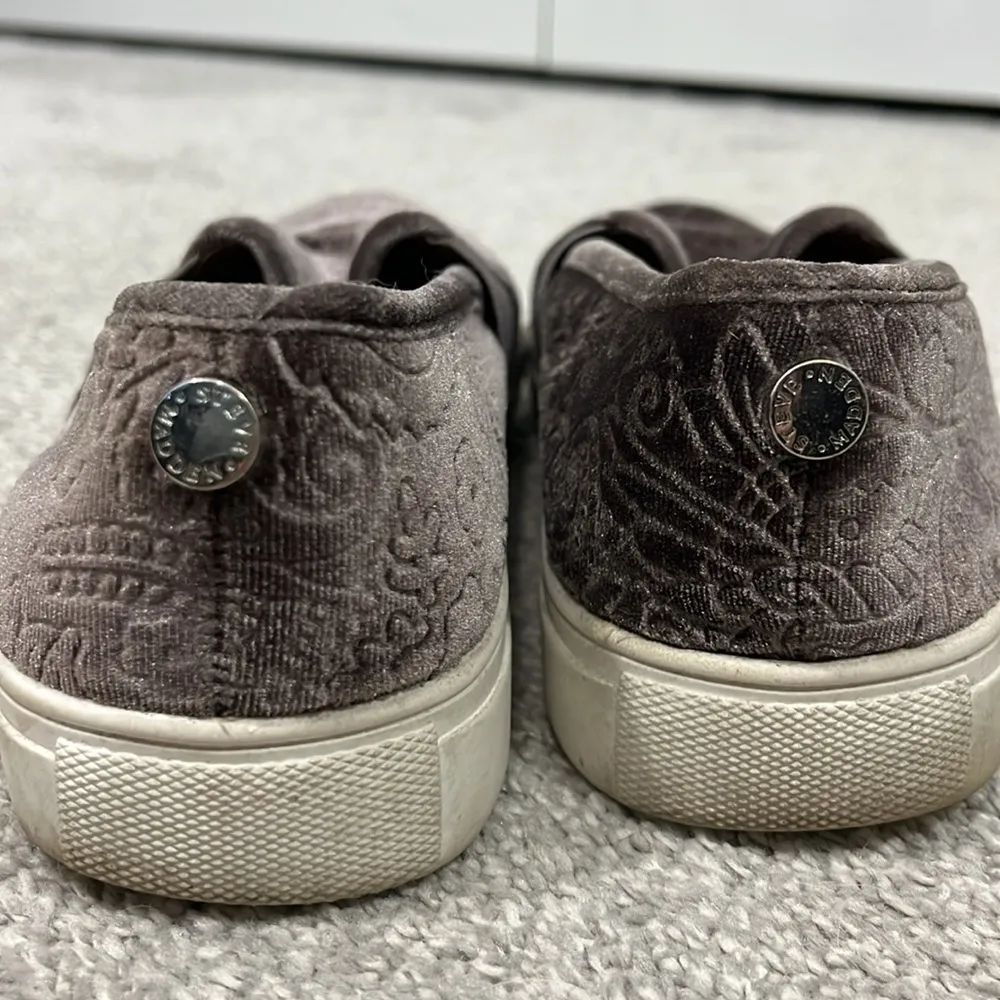 Steve Madden Size 8.5 Brown Velvet Brocade Evangel Slip On Loafers - Image 7