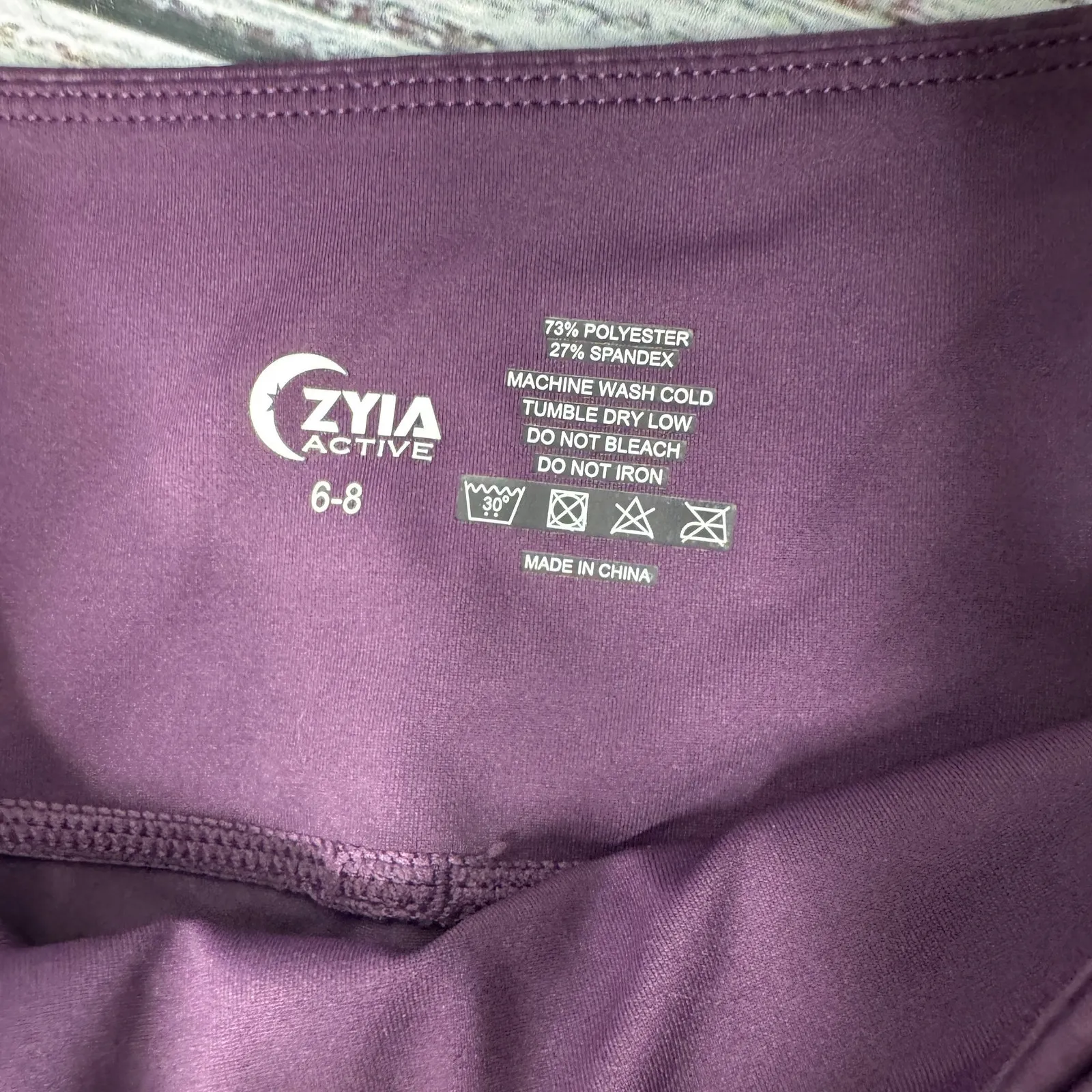 Zyia Ankle Cropped Leggings Purple Crop Women's Athletic Pants 6-8 - Image 2