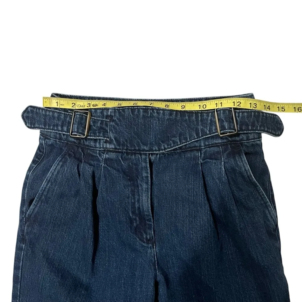 Sezane Francky Trousers Jeans Pleated Paperbag Waist Raw Hem, Sz 34/US 2 - Image 11