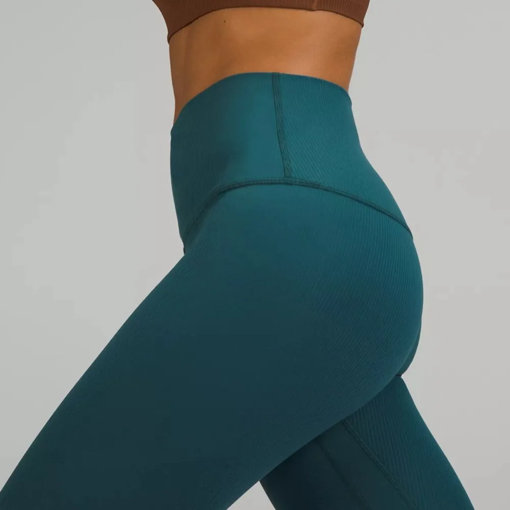 Lululemon Align High Rise Ribbed Pant Leggings Green Jasper Size 12 NWT - Image 3