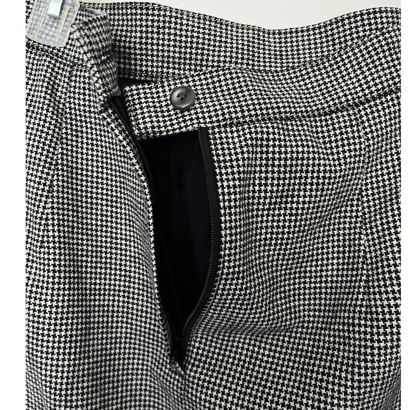 Vtg 90s Sag Harbor Houndstooth Skirt Size 14 Preppy Old Money Black White Retro - Image 13