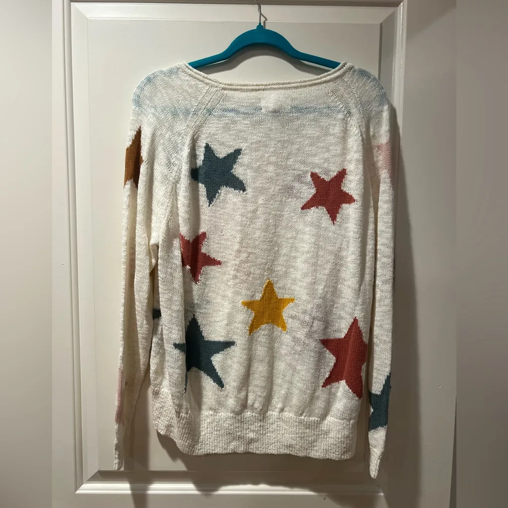 Lou & Grey Multicolor Star Sweater - Cream - Image 2