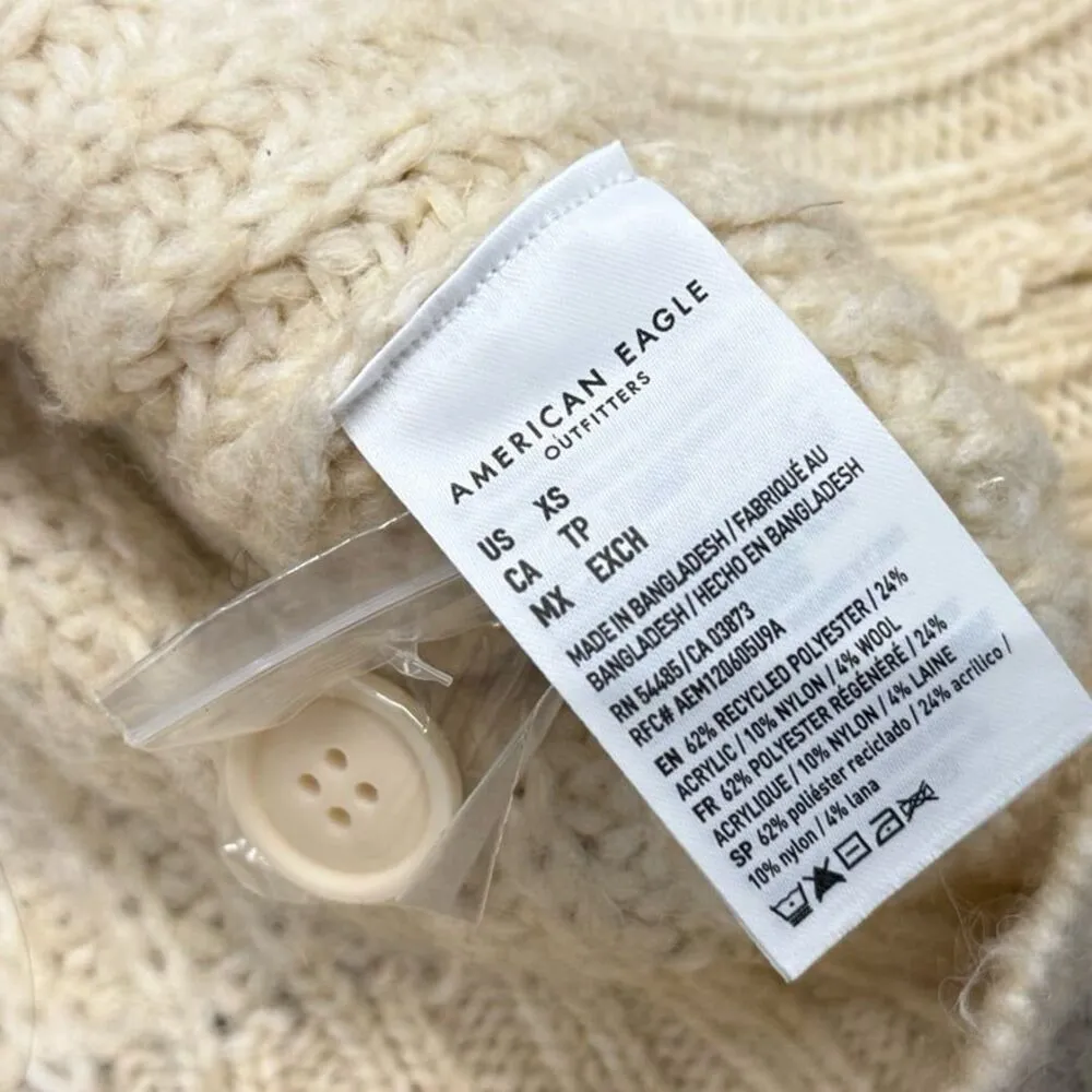 American Eagle cable knit wool blend oversized cardigan - Image 5