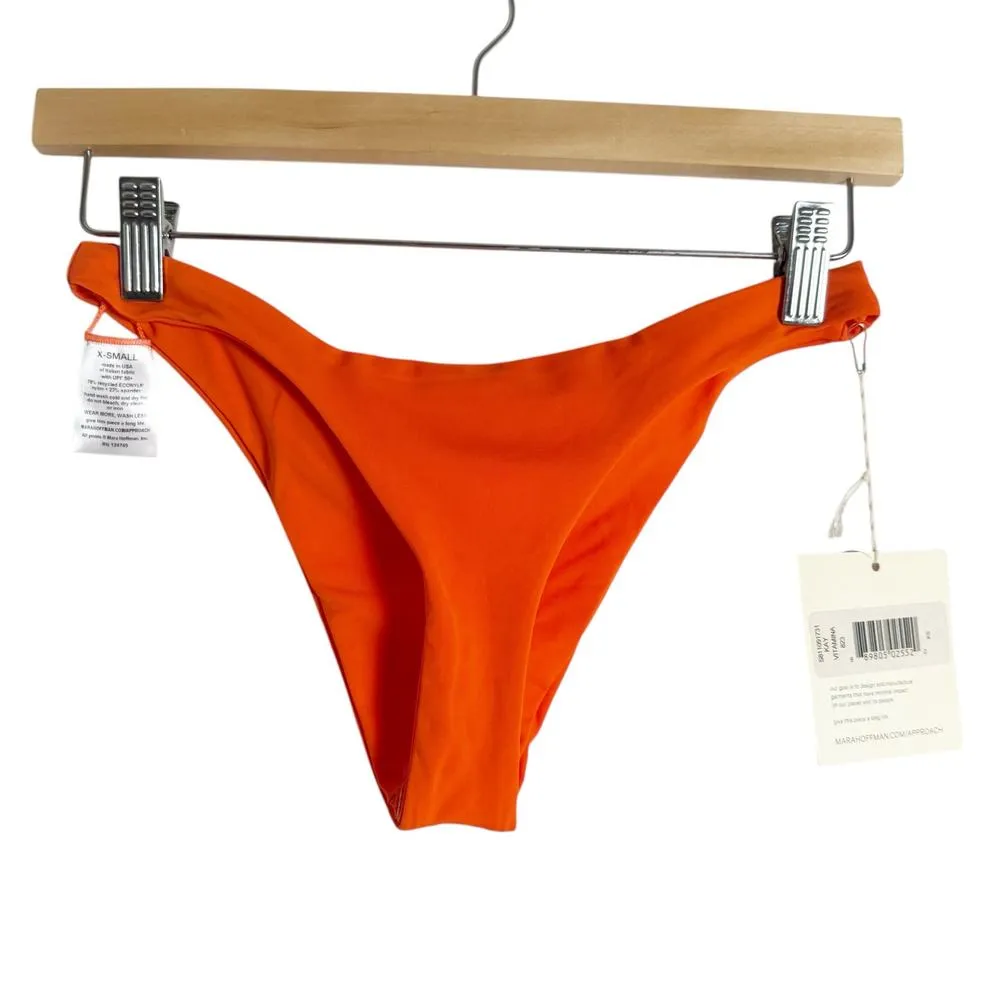 Mara Hoffman Kay Cheeky Orange Low Rise Bikini Swimsuit Bottoms Size XS - Image 5