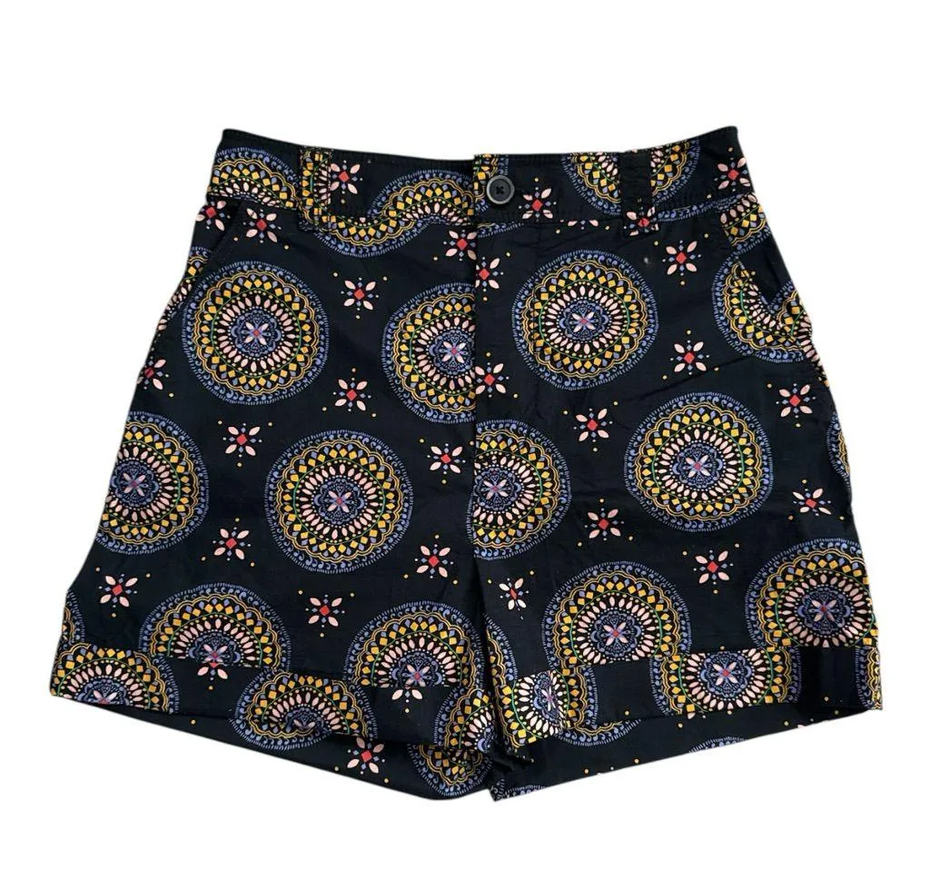 Anthropologie Maeve Medallion Motif Cotton Printed High Rise Shorts | US 0 - Image 3