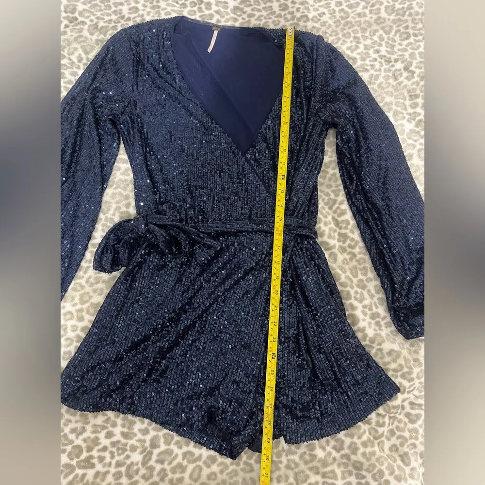 FREE PEOPLE Christa Sequin Romper in Blue - Image 8