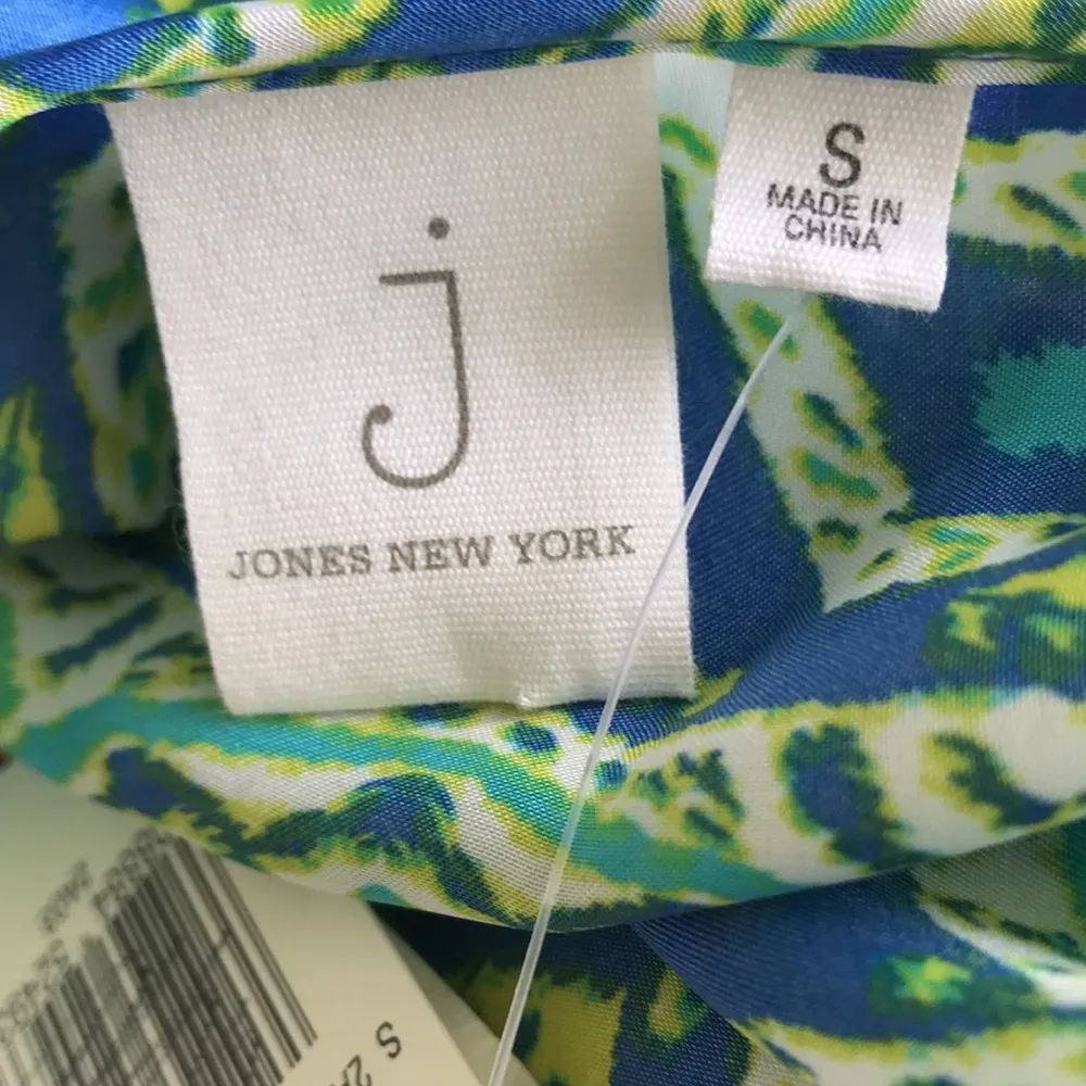 Jones New York Blue/Green Poncho sz S - Image 9