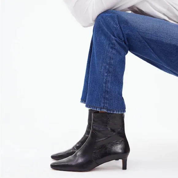 Madewell The Dimes Kitten Heel Boots in Suede Turkish Coffee Brown - Image 2