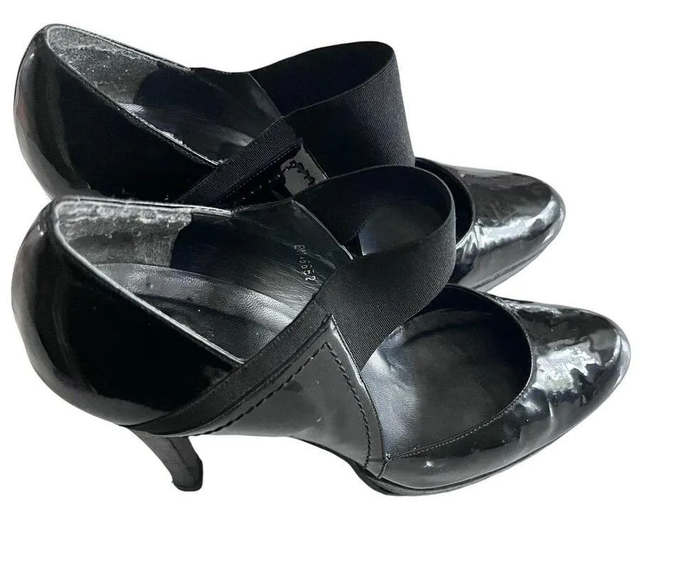 Stuart Weitzman Black Patent Leather Mary Jane Heeled Pumps Size 8M - Image 7