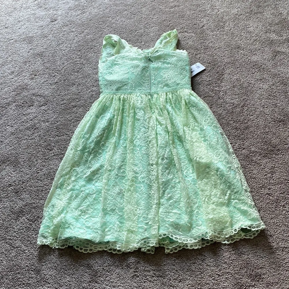 Azazie Mint Green Julianne Lace Dress SIZE 8 - Image 5