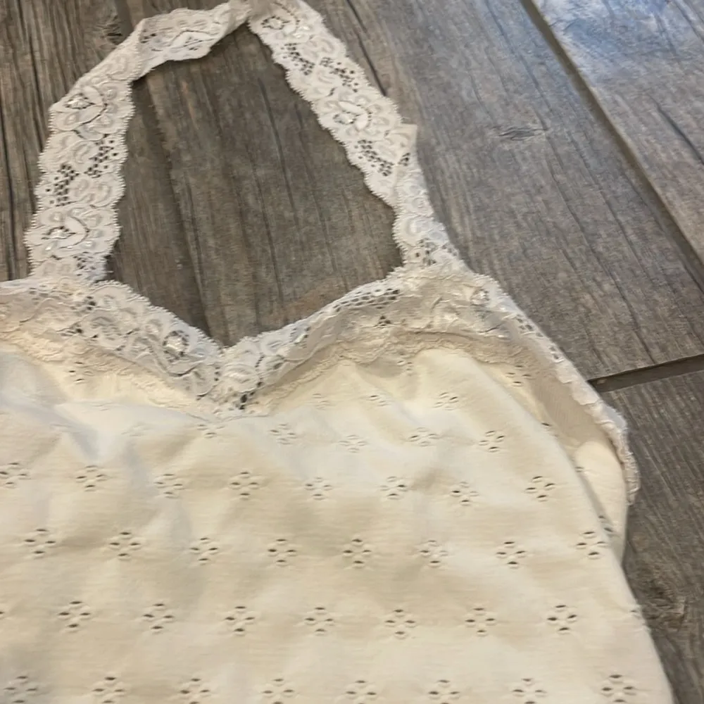 Free People Lace Trim Cream Tank Top - Image 3