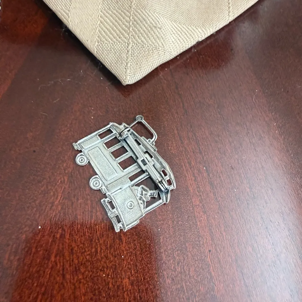 Vintage Silver Tone Train Brooch - Image 2