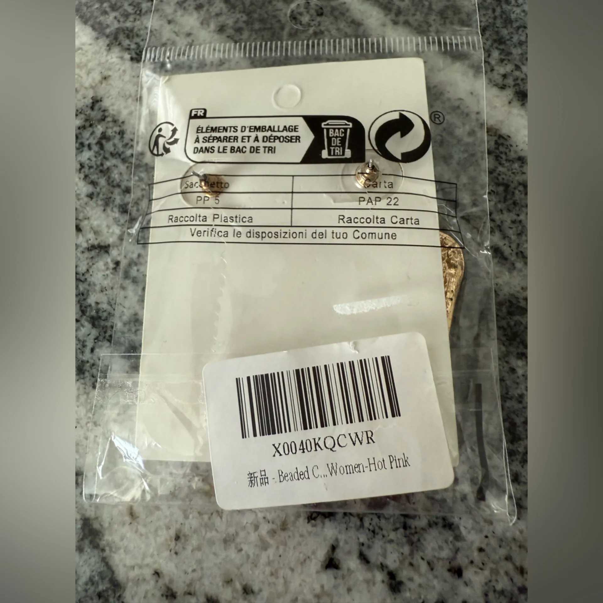 Beaded Cowgirl Boot Glitter Rhinestone Western Vibrant Pink Beaded Earrings - Image 5