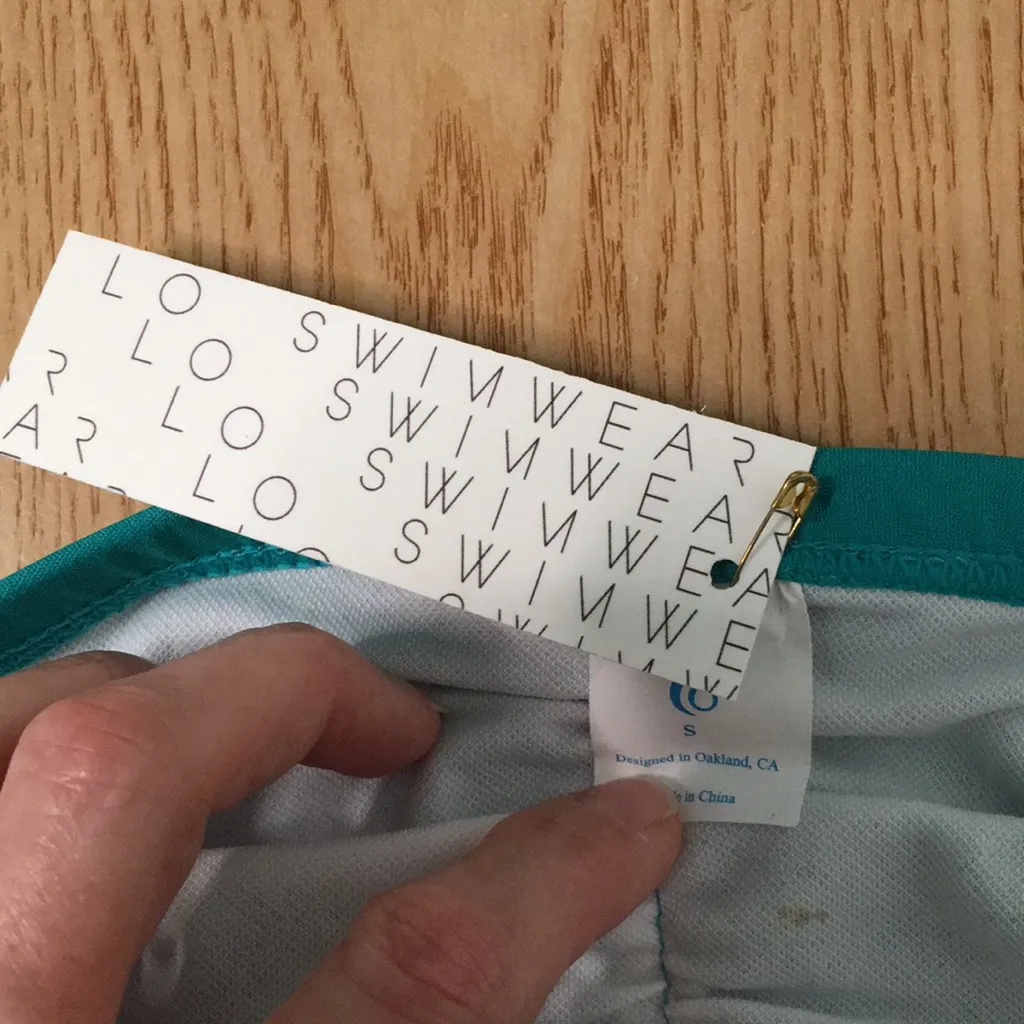 Bin 6 New Lo Swim Sport Training Swimsuit Bikini Bottoms Guadalupe Size Small Gold - Image 3