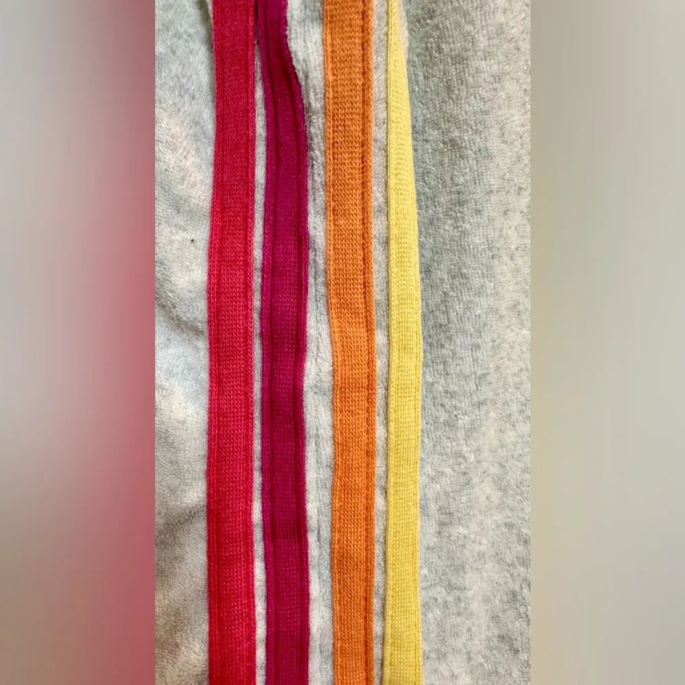 PJ Salvage gray tank top - terry cloth w/pink orange yellow side stripes- Medium - Image 5