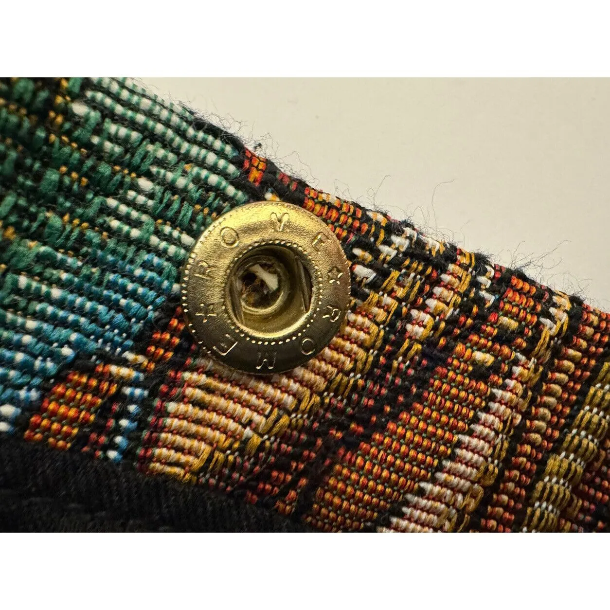 Vintage‎ kitschy Golf Tapestry Tote Bag Leather Handles Embroidered Woven Art Black - Image 5