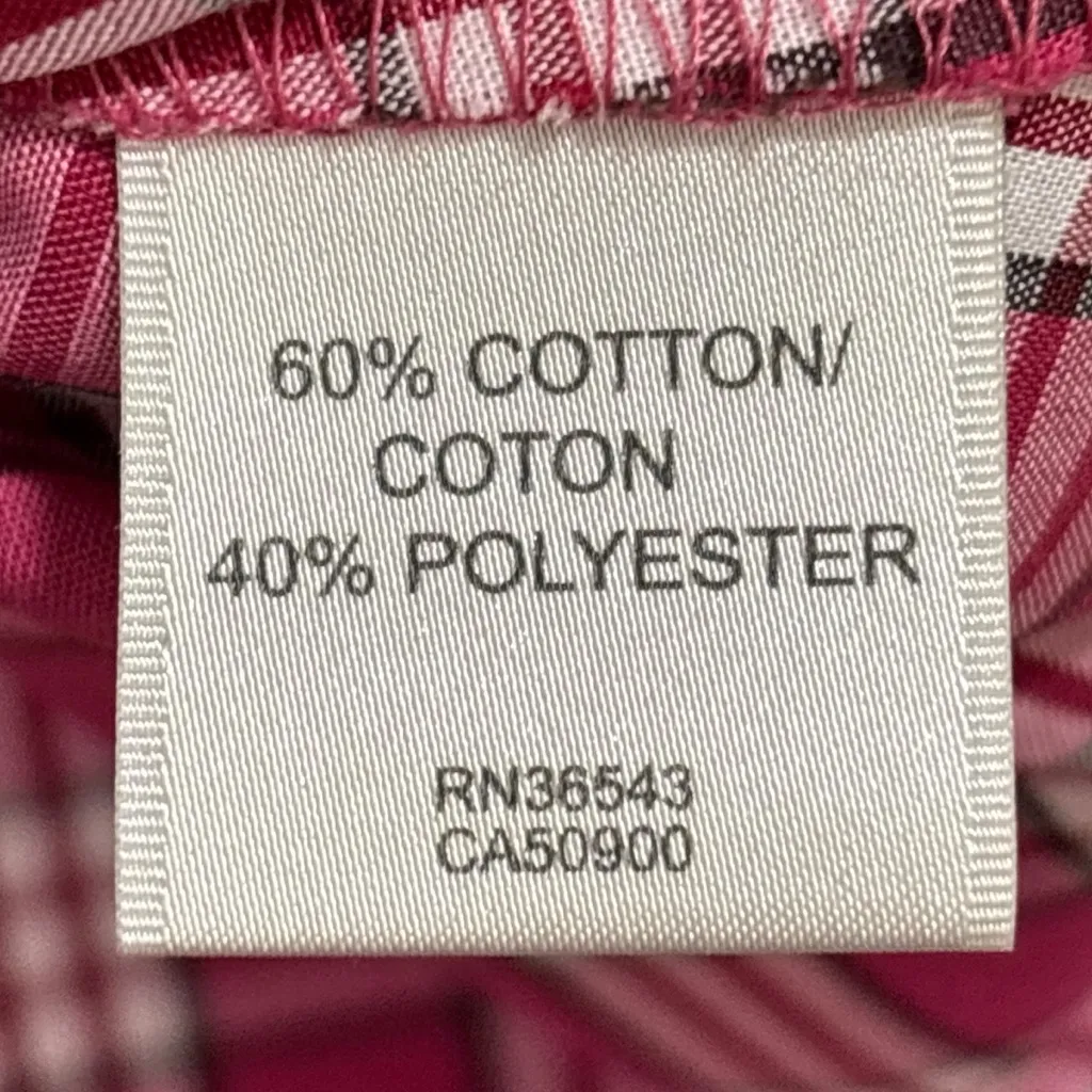 Van Heusen  Collared Pink Checkered Button Down Size XLarge NWT Womens - Image 7