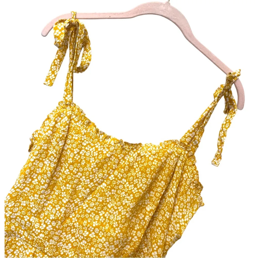 BARDOT FLORAL RUFFLE HEM MINI DRESS LARGE - Image 9