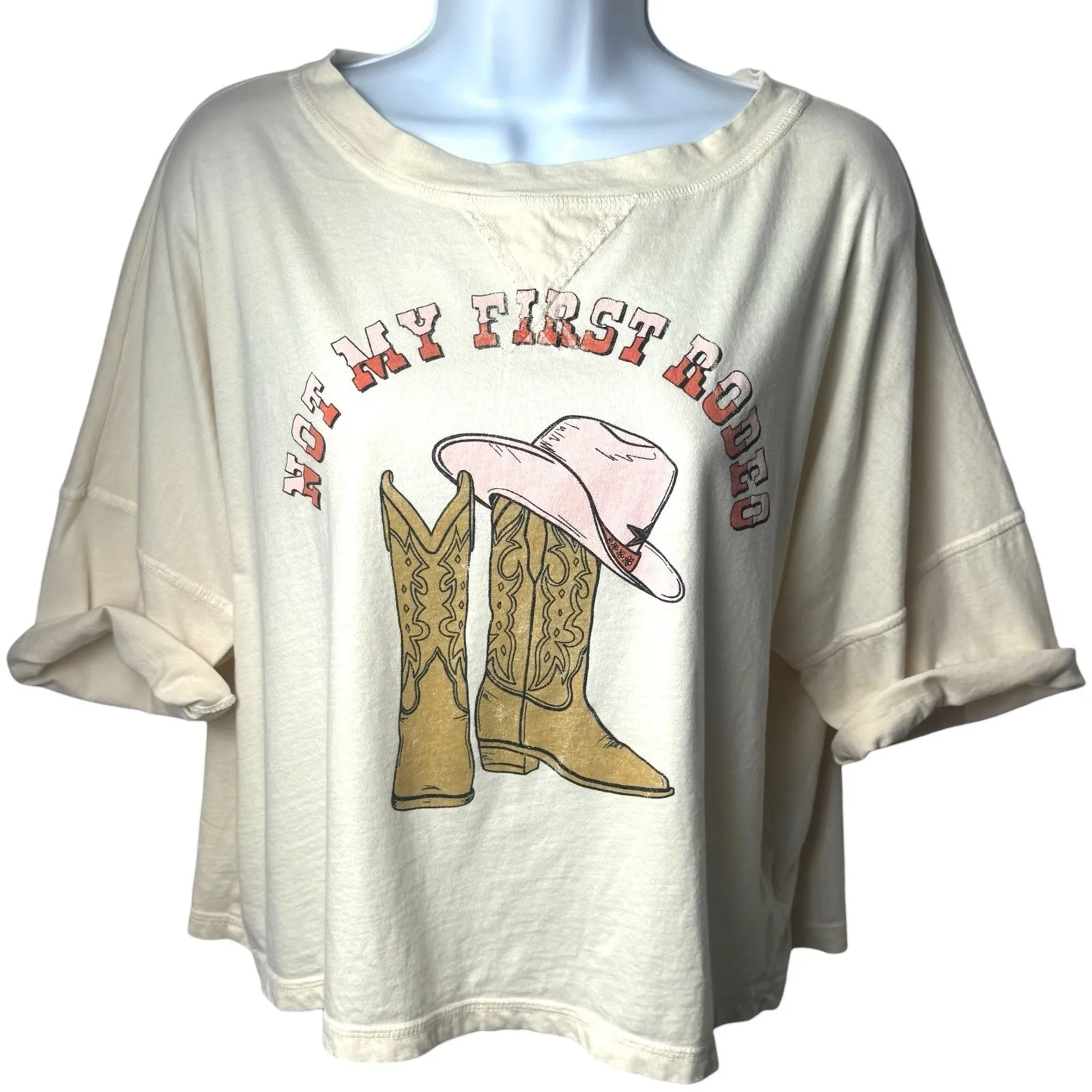 People of Leisure 100% Organic Cotton Not My First Rodeo Crop Top Cowgirl M Size M - Image 2